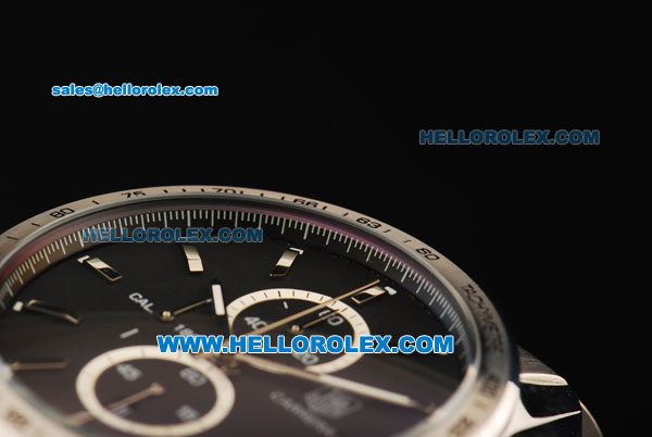 Tag Heuer Carrera Chronograph Miyota Quartz Movement Full Steel with Black Dial and Stick Markers - Click Image to Close